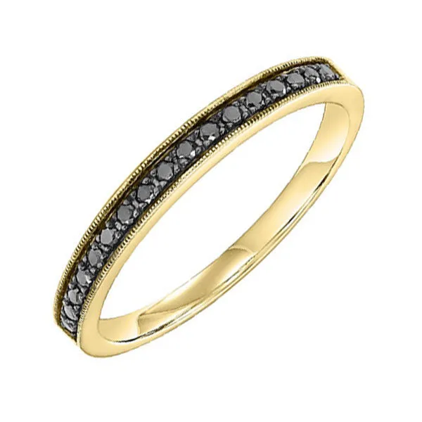 10KT Yellow Gold & Diamond Classic Book Stackable Fashion Ring  - 1/6 ctw