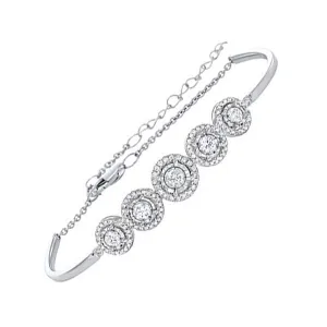 14KT White Gold & Diamond Classic Book Tru Reflection Bangle    - 1 ctw