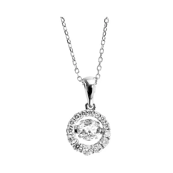 14KT White Gold & Diamond New Rhythm Of Love Neckwear Pendant  - 1/2 ctw