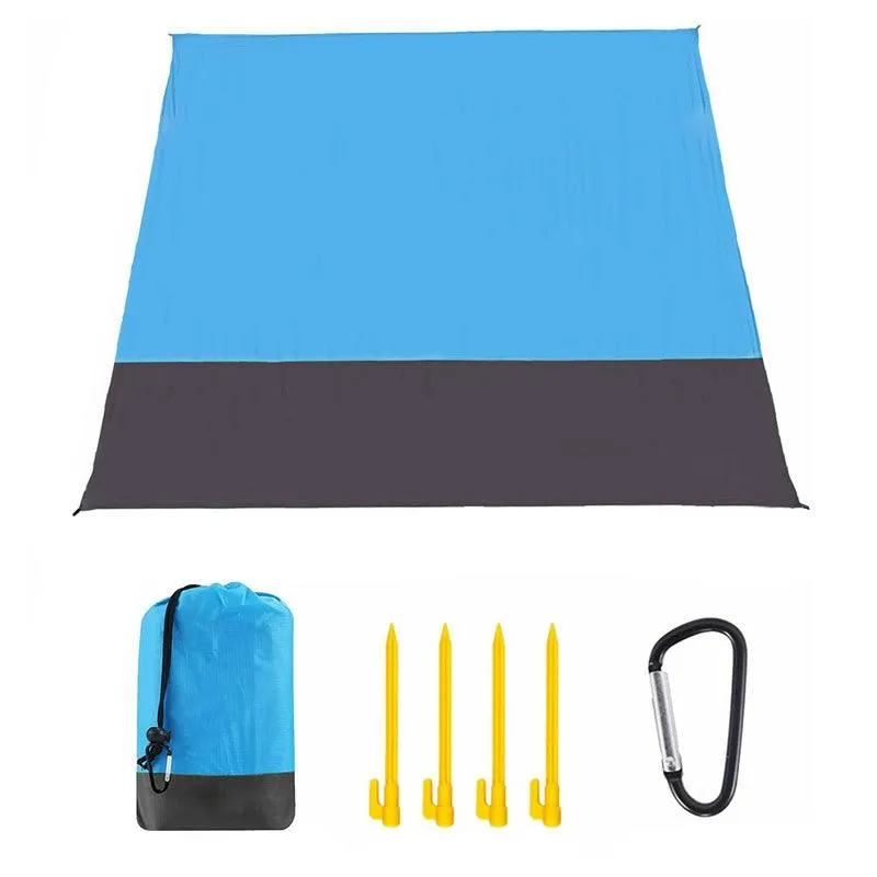 200Cm X 210Cm Foldable Waterproof And Sandproof Beach Blanket F49-8-910 Blue