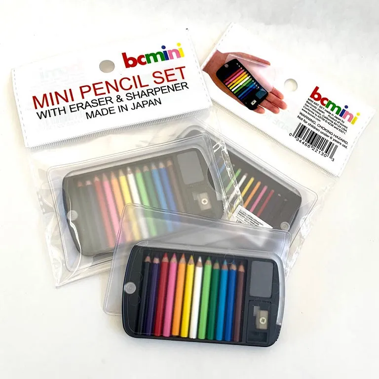 22134 12 mini pencils in plastic case set-Clear-1