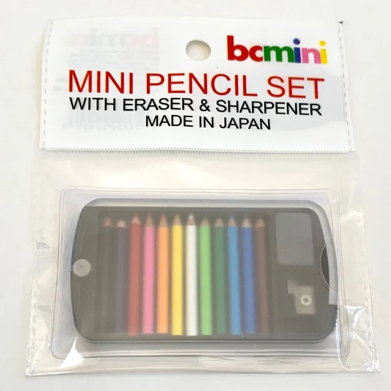 22134 12 mini pencils in plastic case set-Clear-1