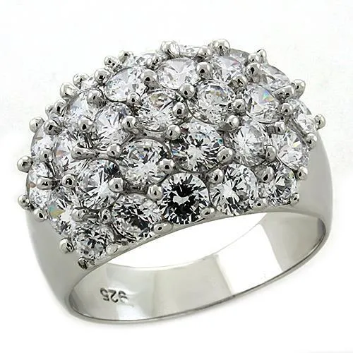 925 Sterling Silver Ring with AAA Grade CZ in Clear for Women Style LOAS1303