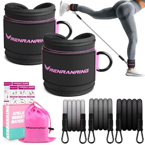 Ankle Resistance Bands, Ankle Bands for Working Out with Cuffs, Ankle Resistance Band, Glutes Workout Equipment, Butt Exercise Equipment for Women Legs and Glutes