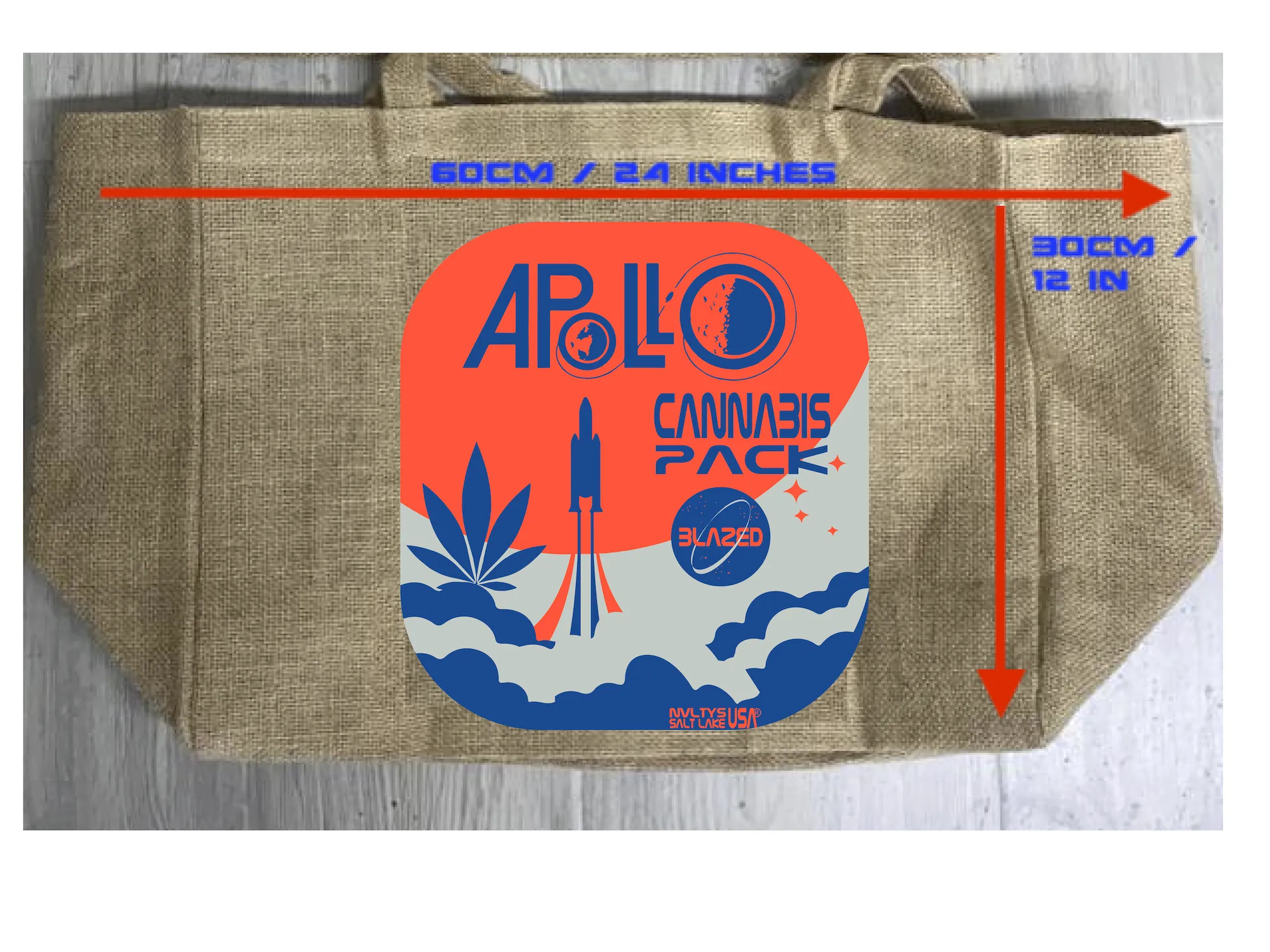 APOLLO CANNABIS PACK BURLAP TOTE BAG