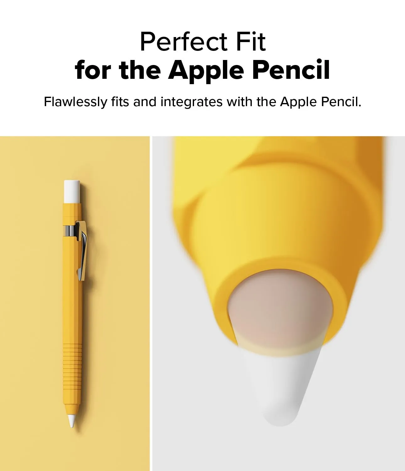 Apple Pencil Pro / Apple Pencil 2nd Generation Case, Silicone Drafting Pencil Case - Yellow