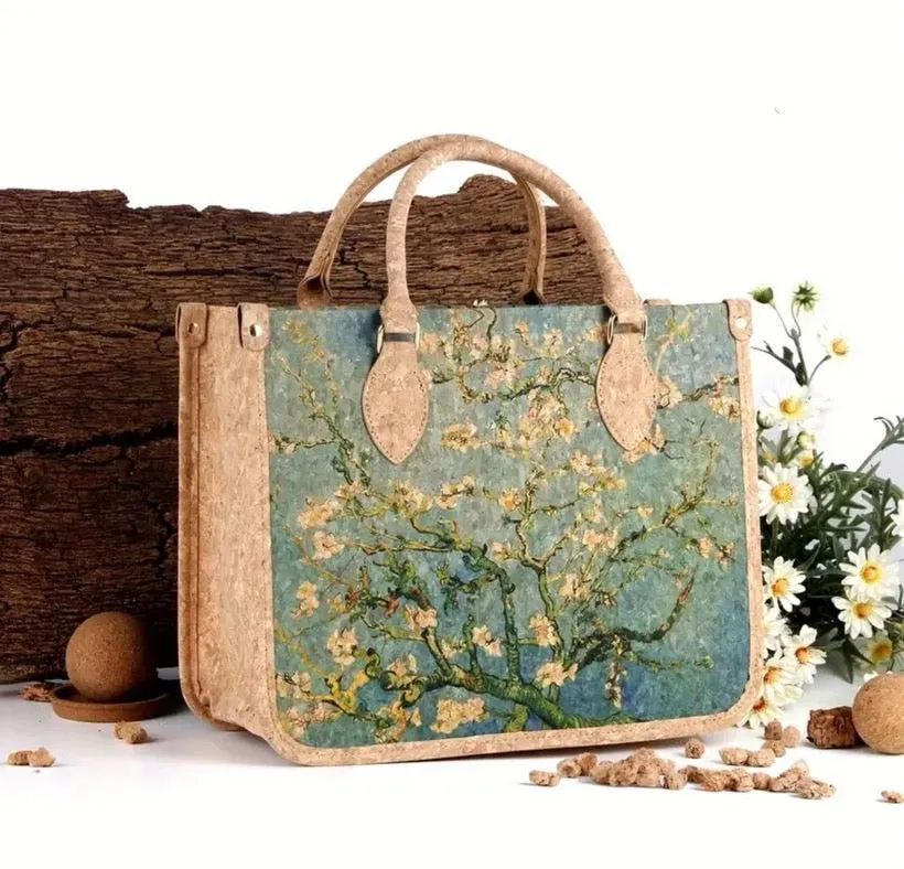 APRICOT BLOSSOMS CORK TOTE