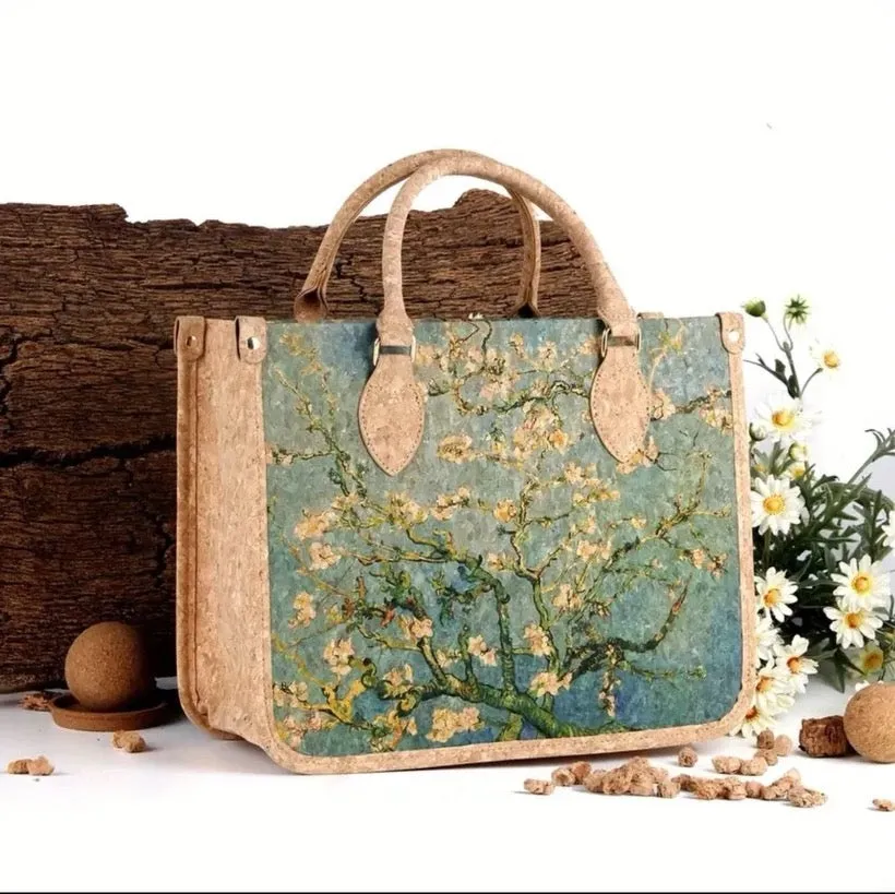 APRICOT BLOSSOMS CORK TOTE