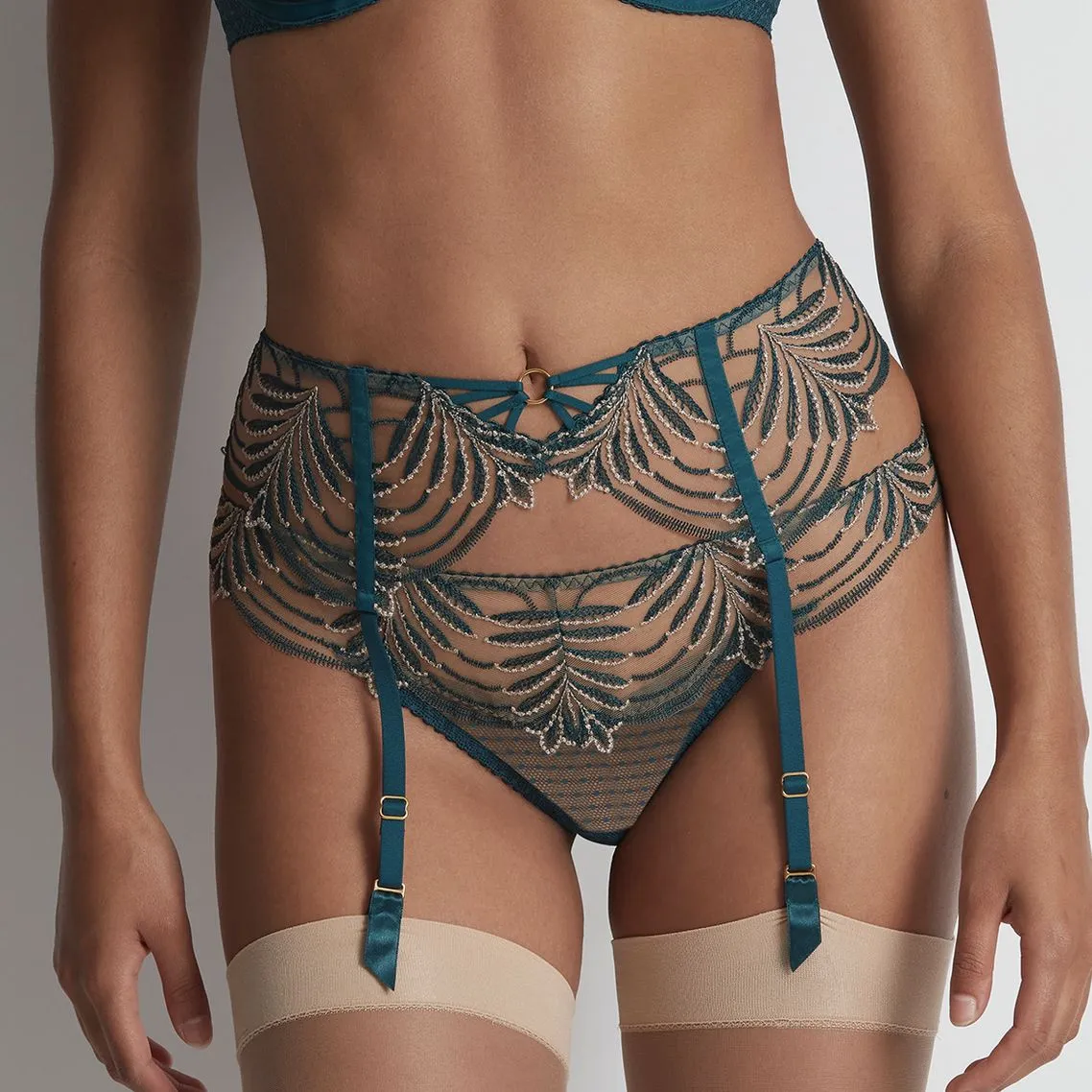 Aubade Hypnolove Suspender Belt in Evergreen LD50