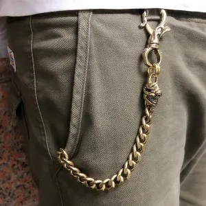 Badass Gold Skull Mens Wallet Chain Biker Wallet Chain 18‘â€?Pants Chain For Men