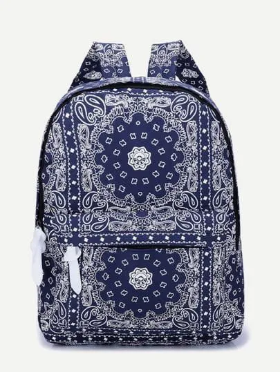 Bandana paisley design backpack school travel book bag