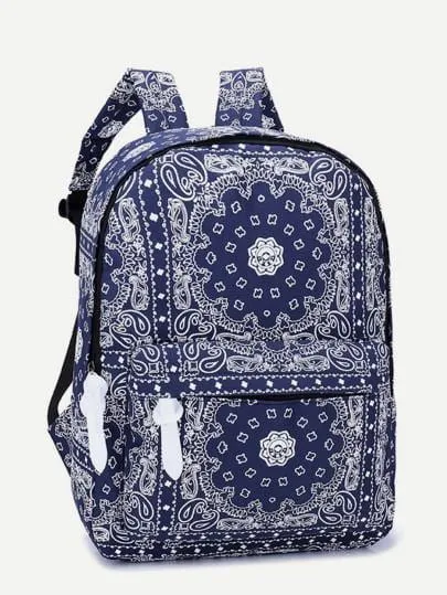 Bandana paisley design backpack school travel book bag