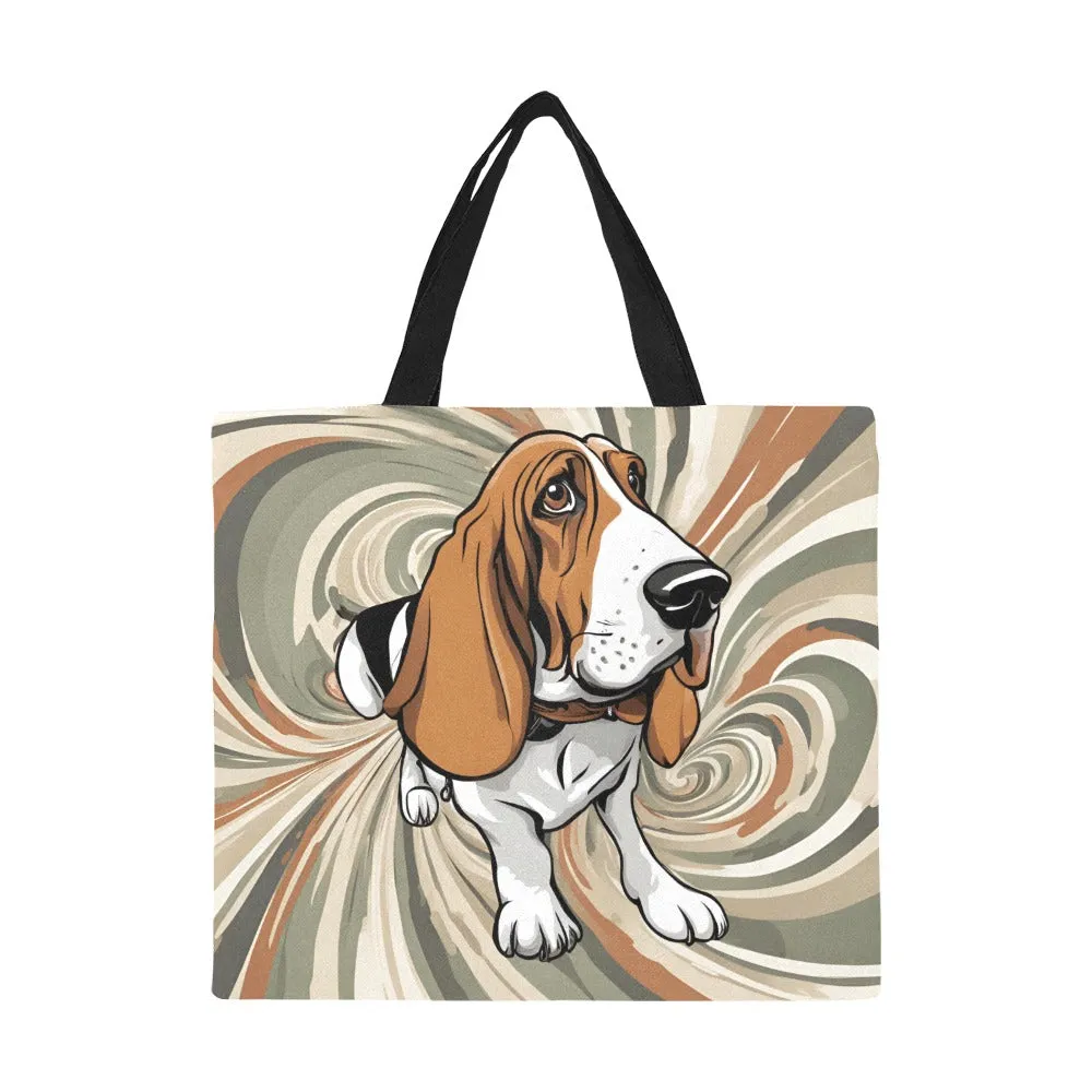 Basset Hound Canvas Tote Bag - Swirl