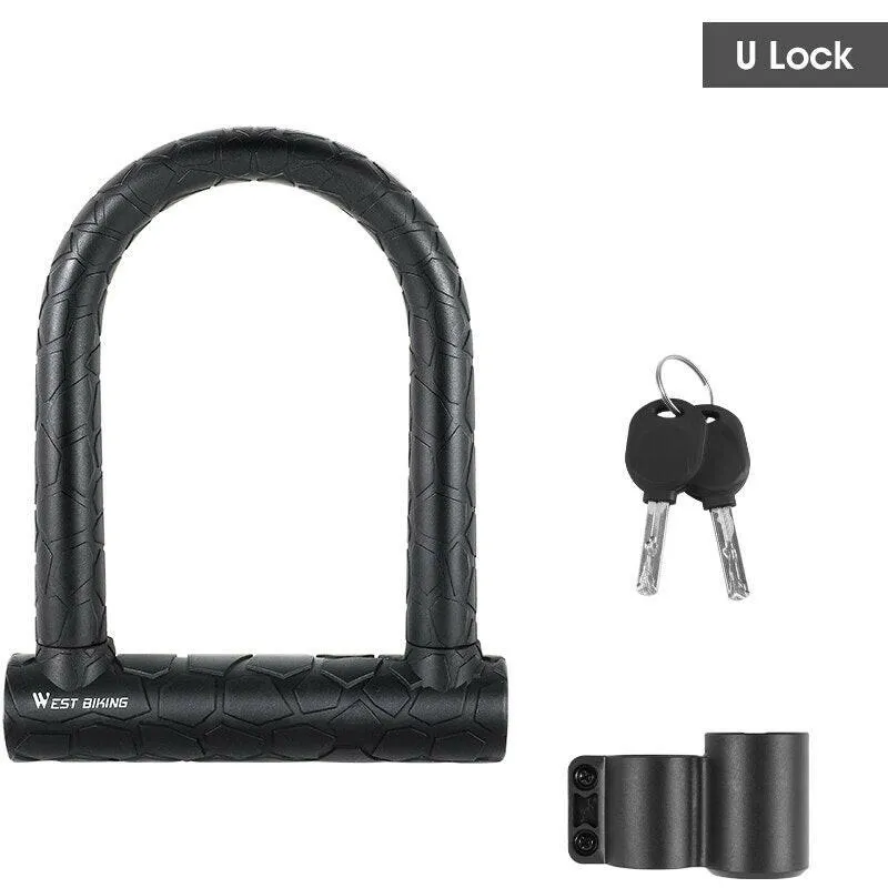 Bicycle U Lock 2 Keys Anti-theft Safety MTB Road Bike Padlock Motorcycle Scooter Bicycle Lock Cycling Accessories