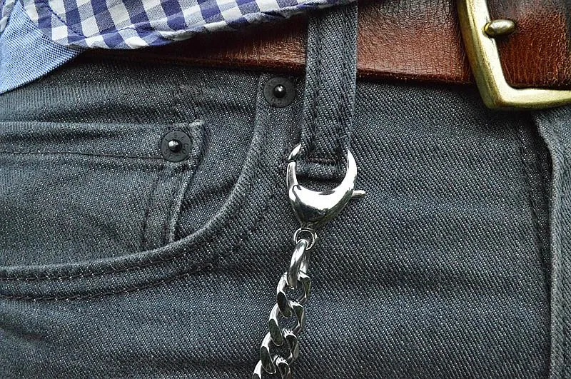 Biker Wallet Chain Stainless Steel 18'' Wallet Chain Pants Chain Jeans Chain Jean Chain For Men