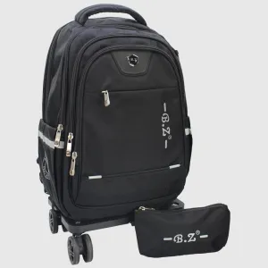 Black 18 Inches Trolley Backpack   Pencil Case