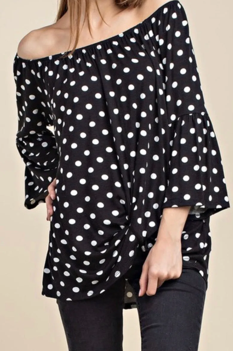 Black & White Polka-dot Blouse