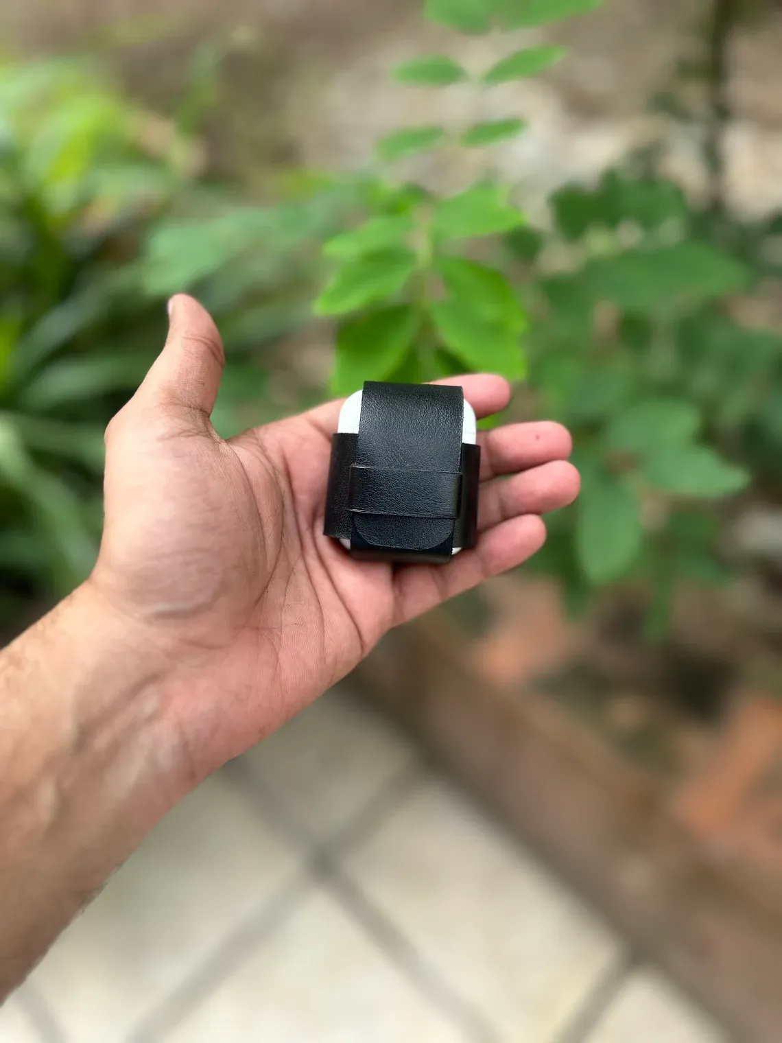 Black Leather AirPods Case