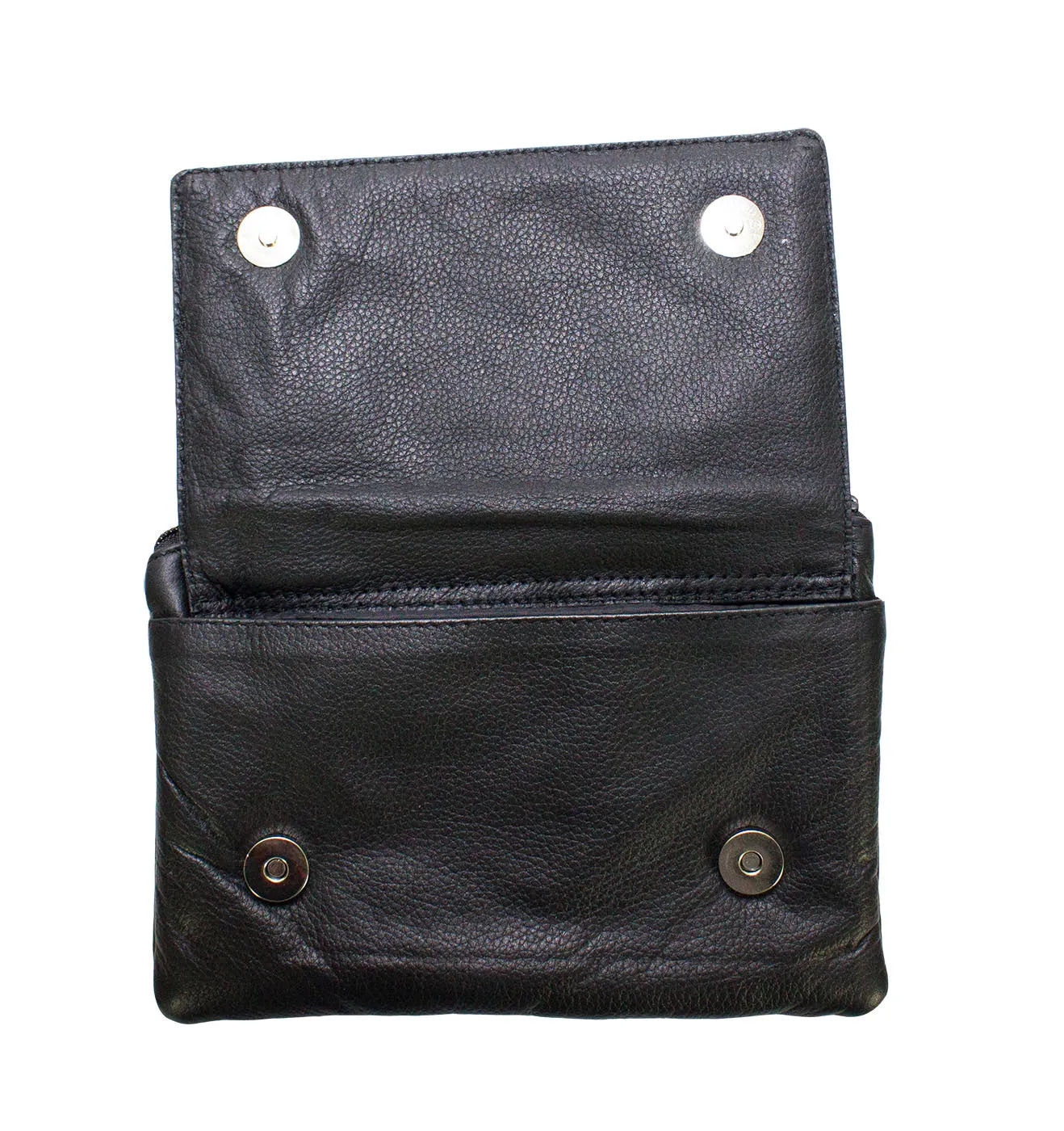 Black Naked Cowhide Leather Studded Belt Bag