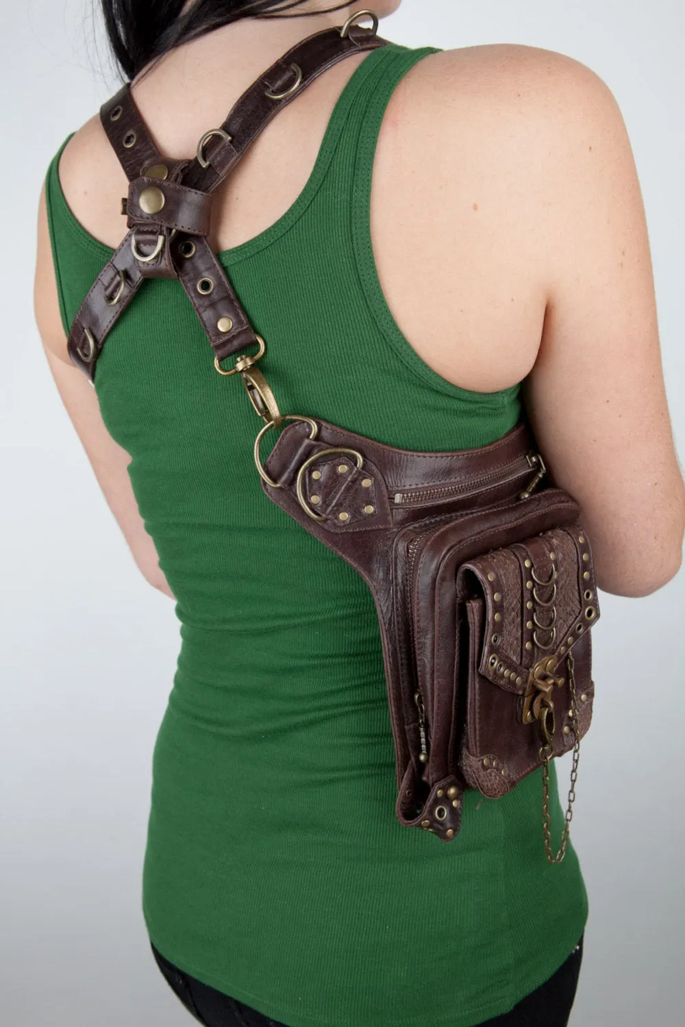 BLASTER 3.0 Brown Leather Convertible Hip Bag