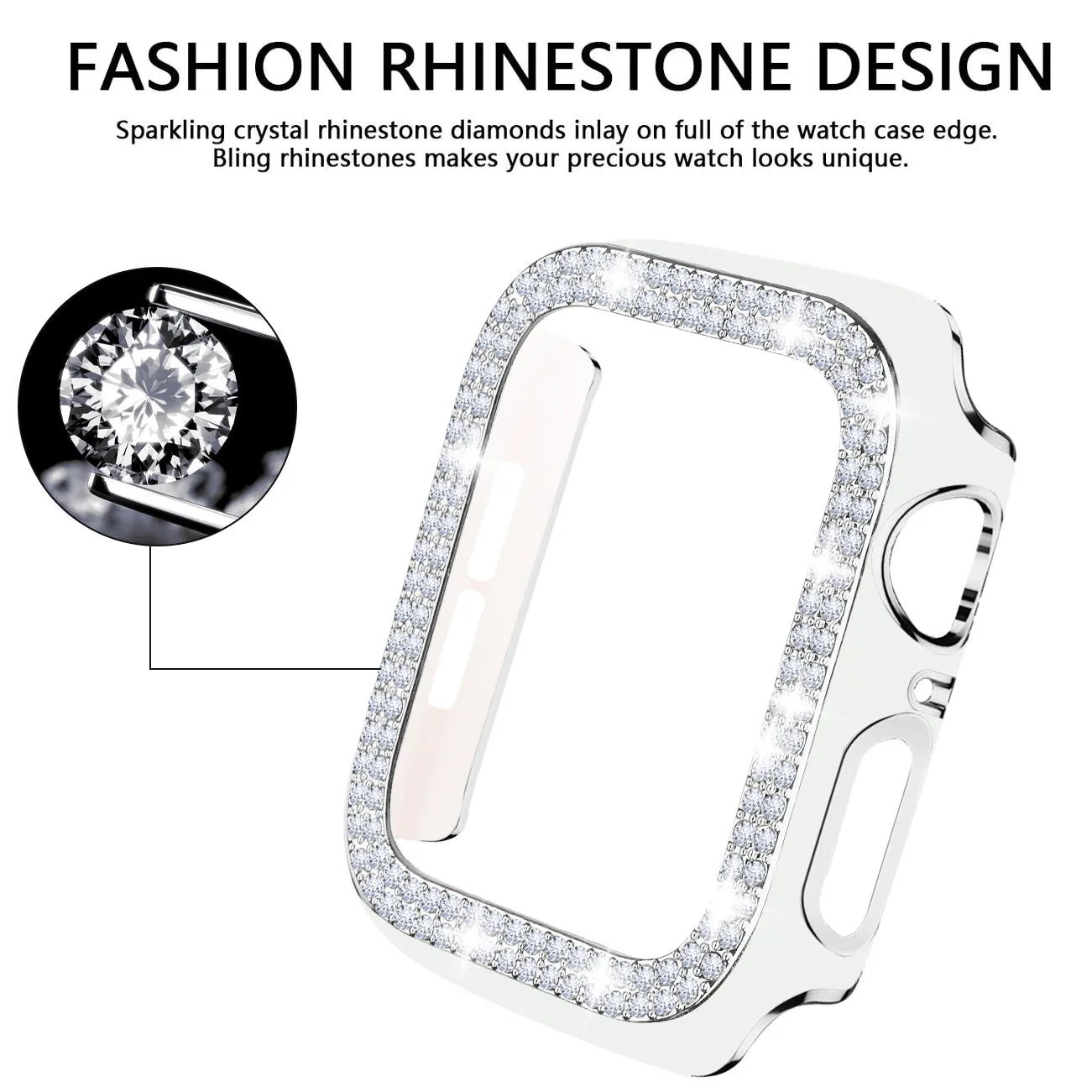 Bling Bumper Case for Apple Watch-White