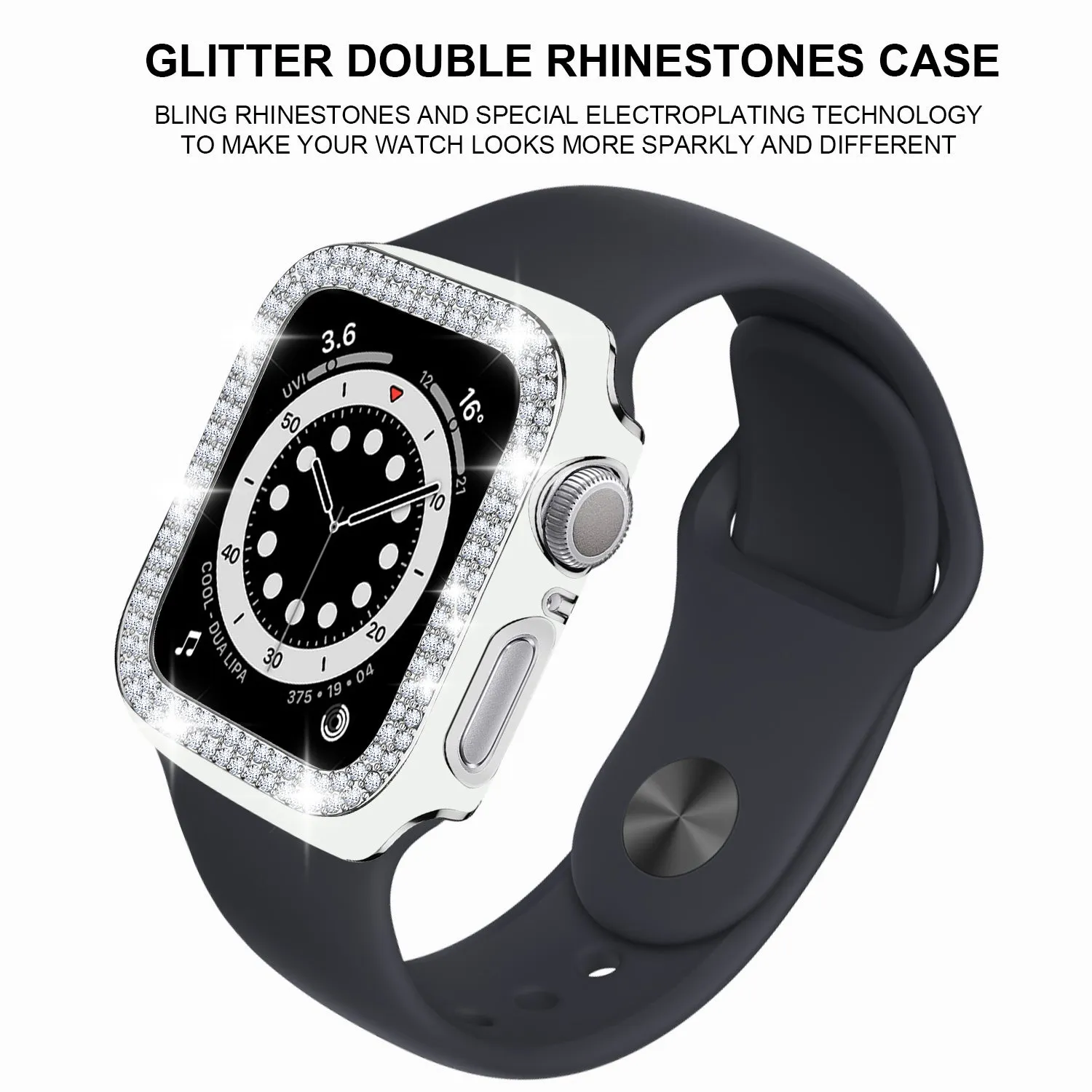 Bling Bumper Case for Apple Watch-White