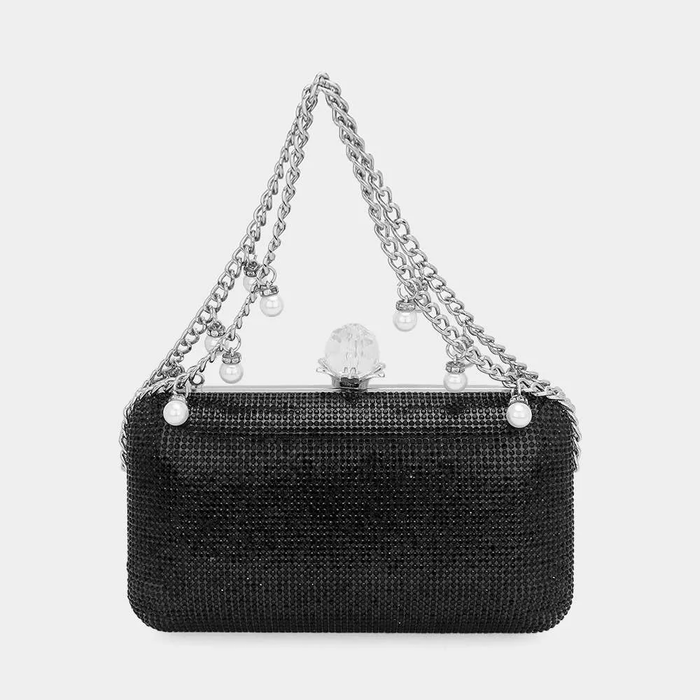 Bling Pearl Charm Evening Clutch Bag