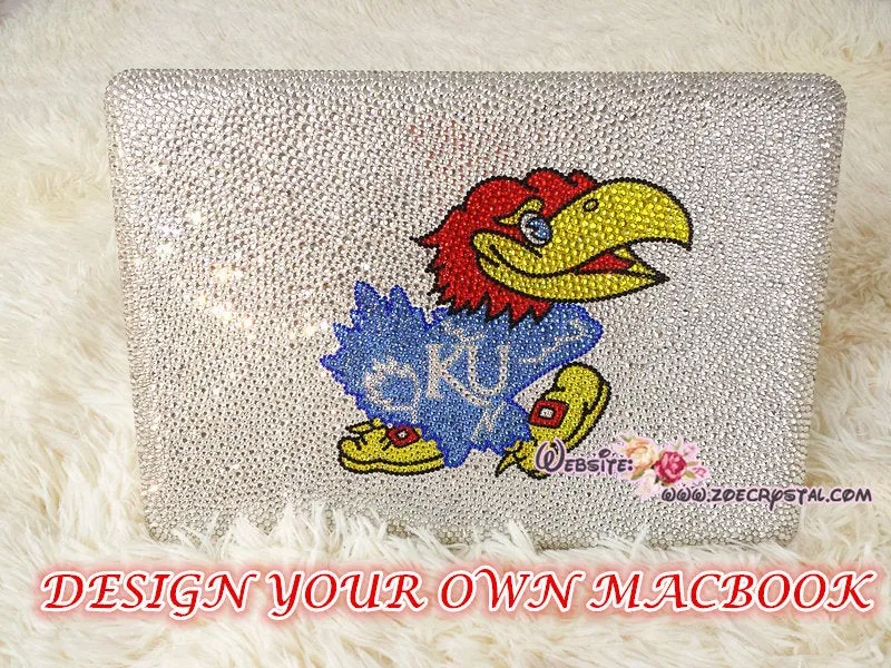 Bling Your LOGO, Design, Idol, Celeb, Symbol on MACBOOK Air Pro Case Cover w Bedazzled Strass Glitter Sparkly Shinny Crystal Rhinestone