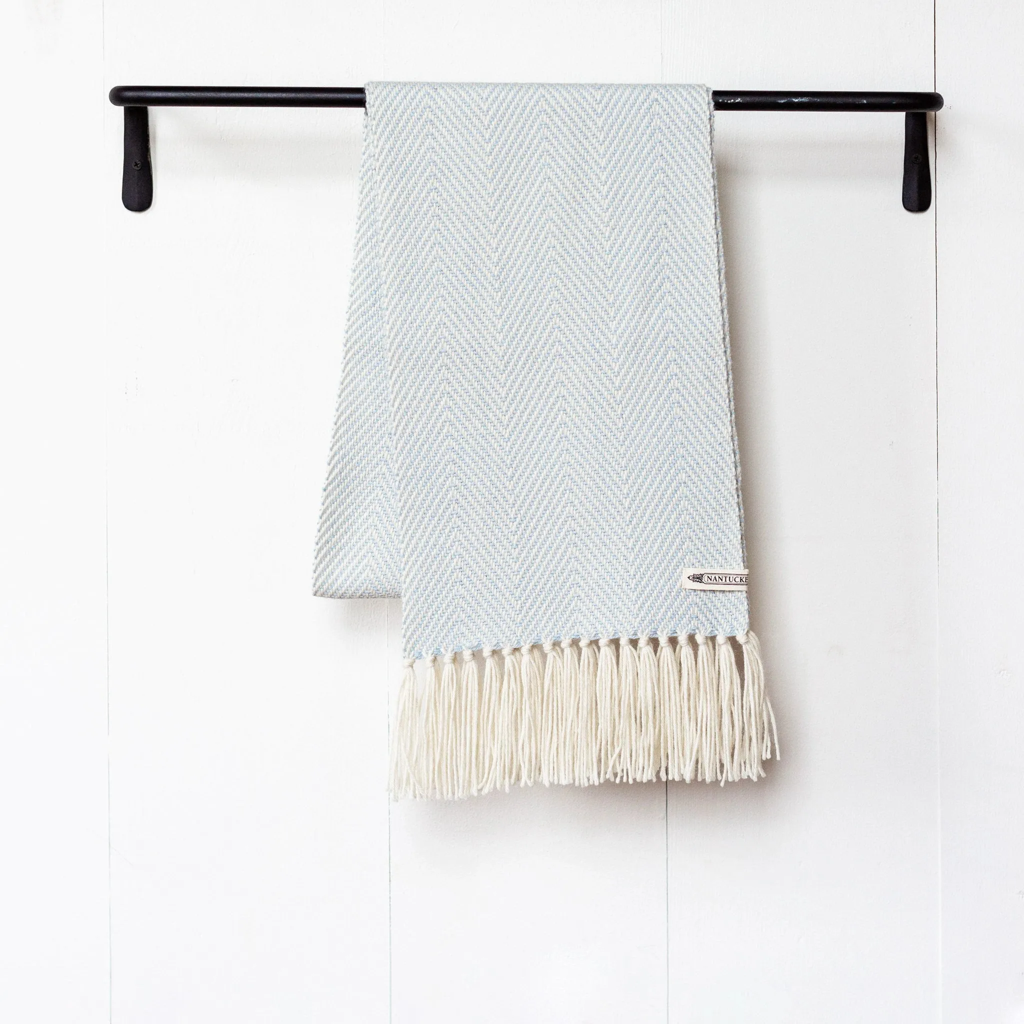 Blue Handwoven Alpaca Scarf