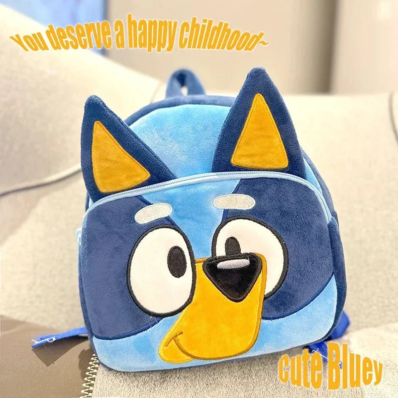 Bluey and Bingo Backpack Kindergarten mini Schoolbag Cartoon Bluey Family Plush Backpack Picnic And Travel Photo Snack Bag Great as Gifts