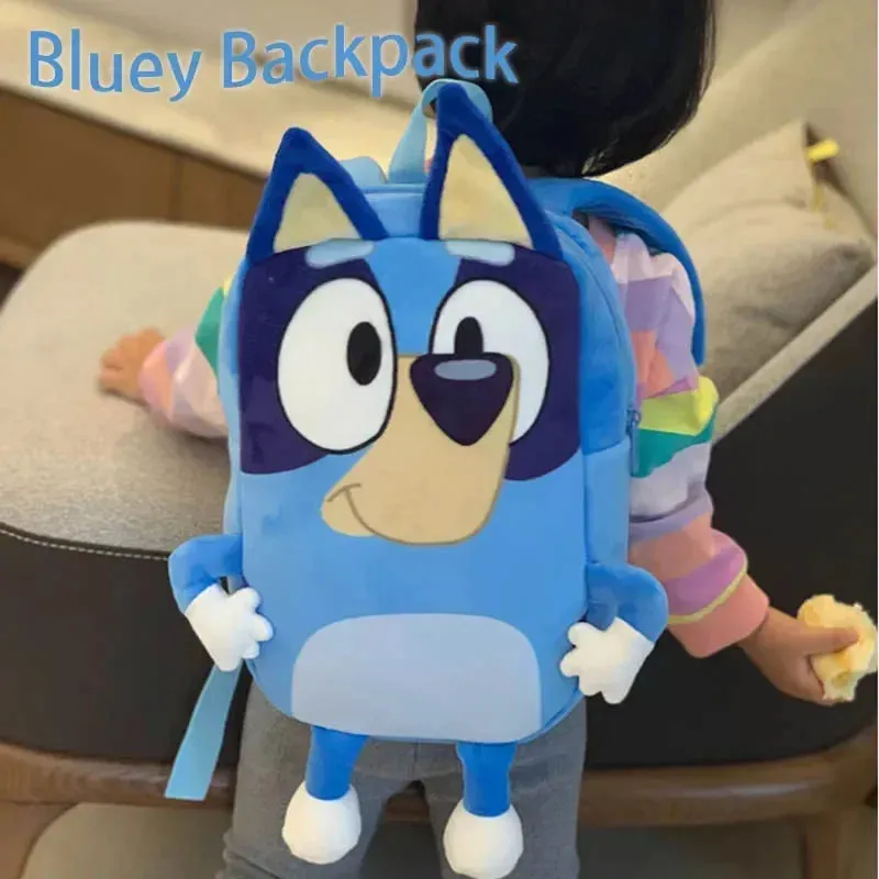 Bluey and Bingo Backpack Kindergarten mini Schoolbag Cartoon Bluey Family Plush Backpack Picnic And Travel Photo Snack Bag Great as Gifts