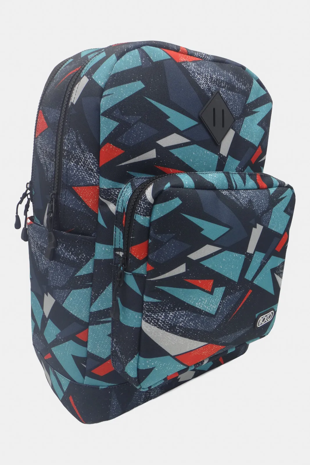 Boys Navy Printed Roco Backpack With Pencil Case (17 Inch)