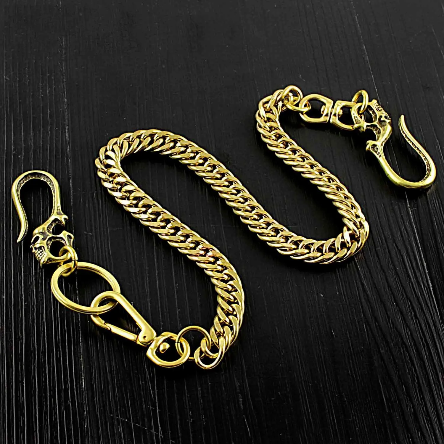 Brass Cool Pants Chain Motorcycle Biker Wallet Chain Gold Long Wallet Chain For Men