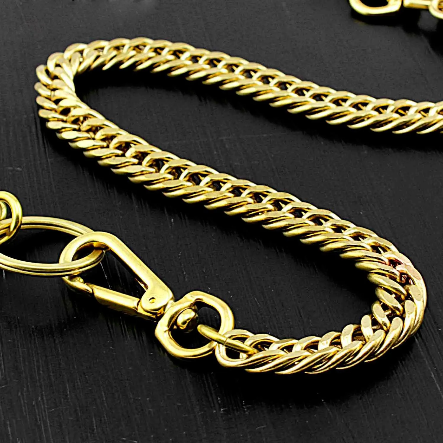 Brass Cool Pants Chain Motorcycle Biker Wallet Chain Gold Long Wallet Chain For Men