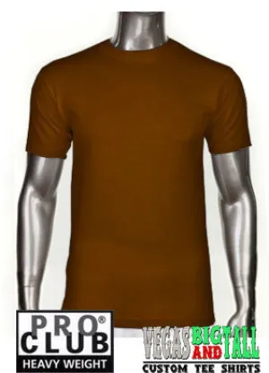 Brown Pro Club Short Sleeve Heavyweight Premium T Shirt