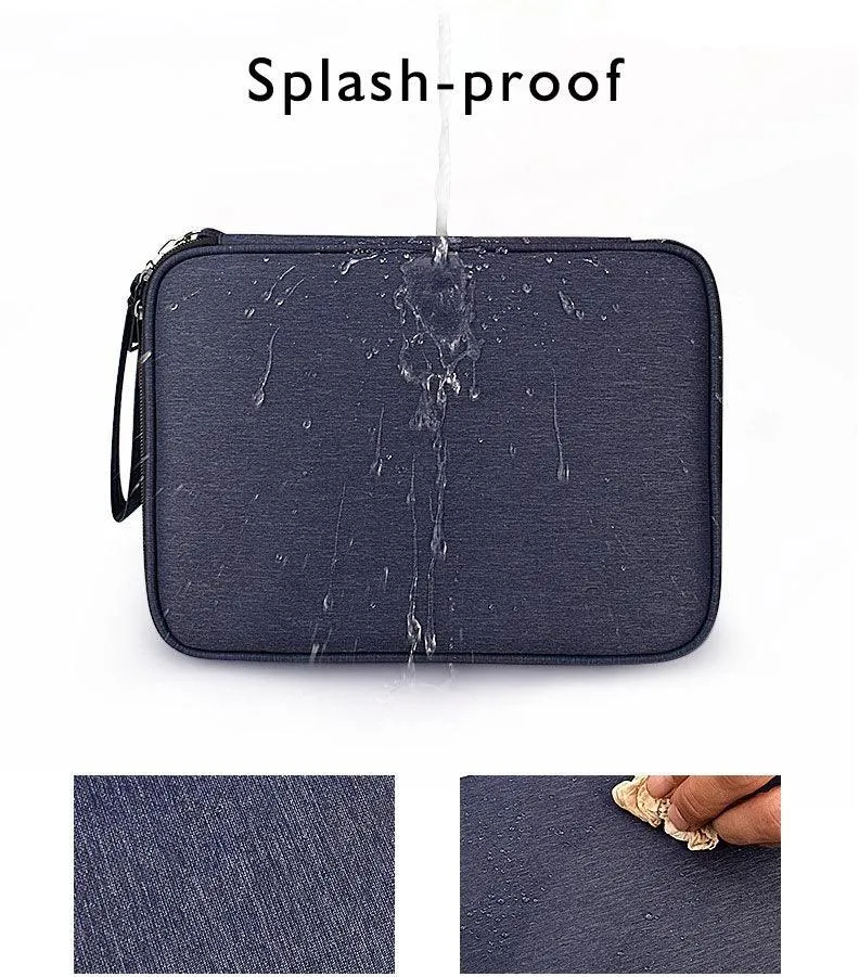 Business And Leisure Double Zipper Notebook Bag-Navy Blue