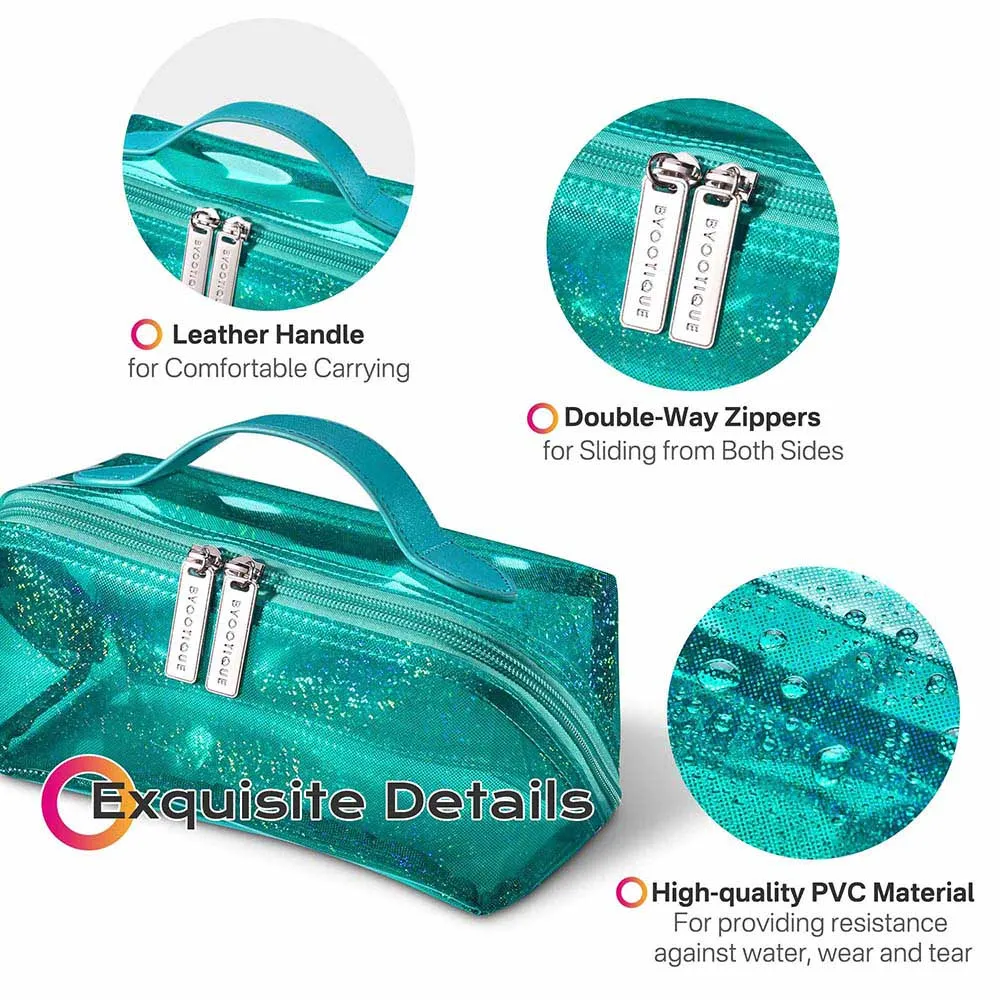 Byootique Sparkle Travel Cosmetic Bag with Compartments