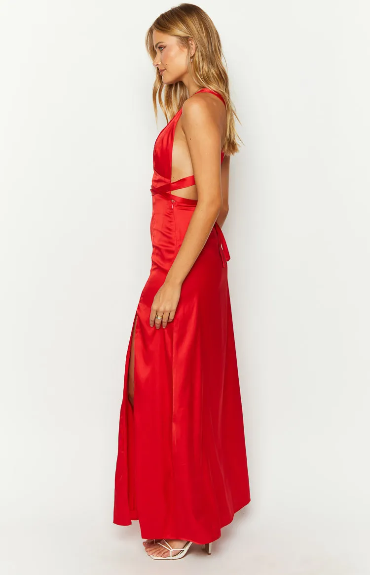 Calista Red Maxi Dress