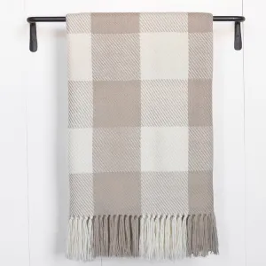 Camel Buffalo Check Handwoven Alpaca Throw