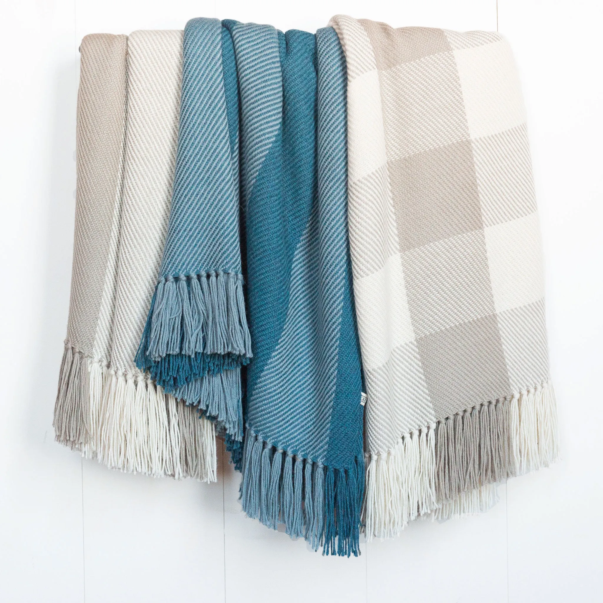 Camel Buffalo Check Handwoven Alpaca Throw