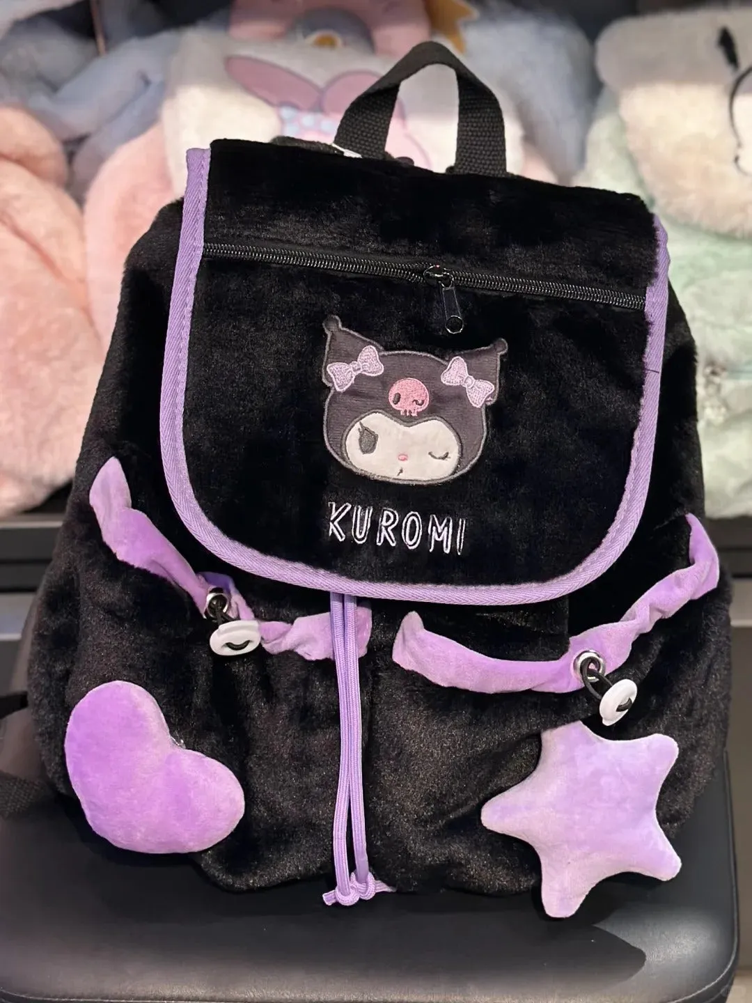 Cartoon Heart Star Plush Backpack