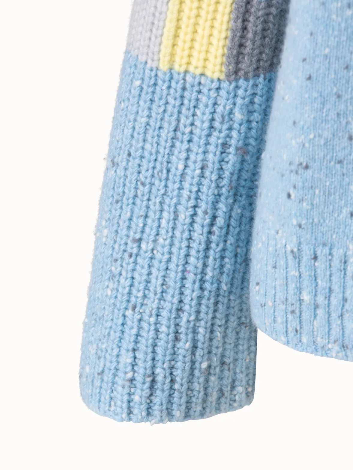 Cashmere Knit Turtleneck with Intarsia Details