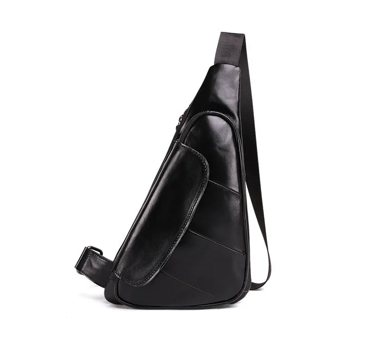 Casual Men's Leather Chest Bag J6420