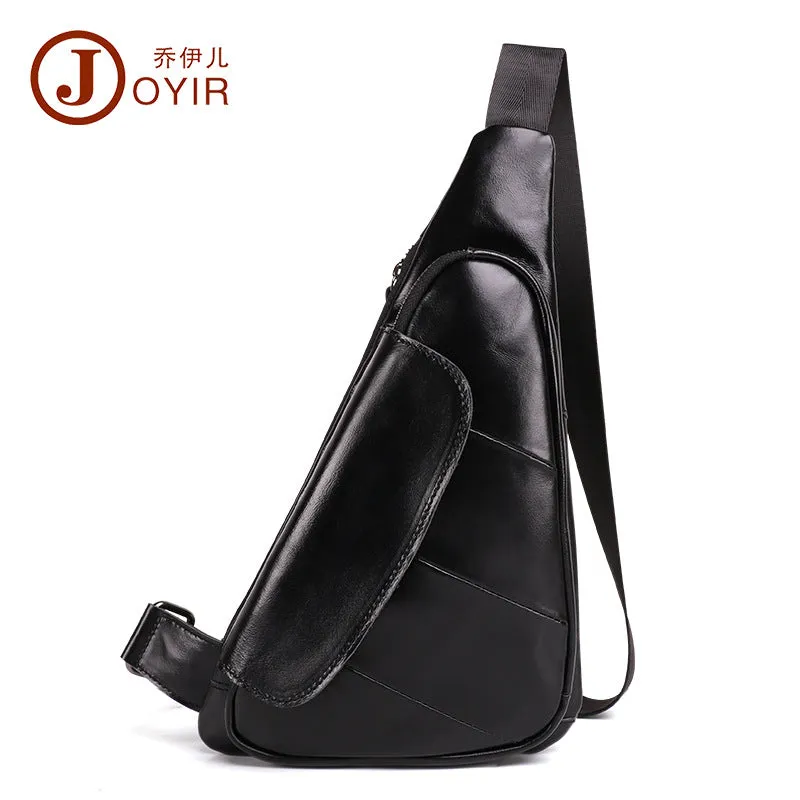 Casual Men's Leather Chest Bag J6420