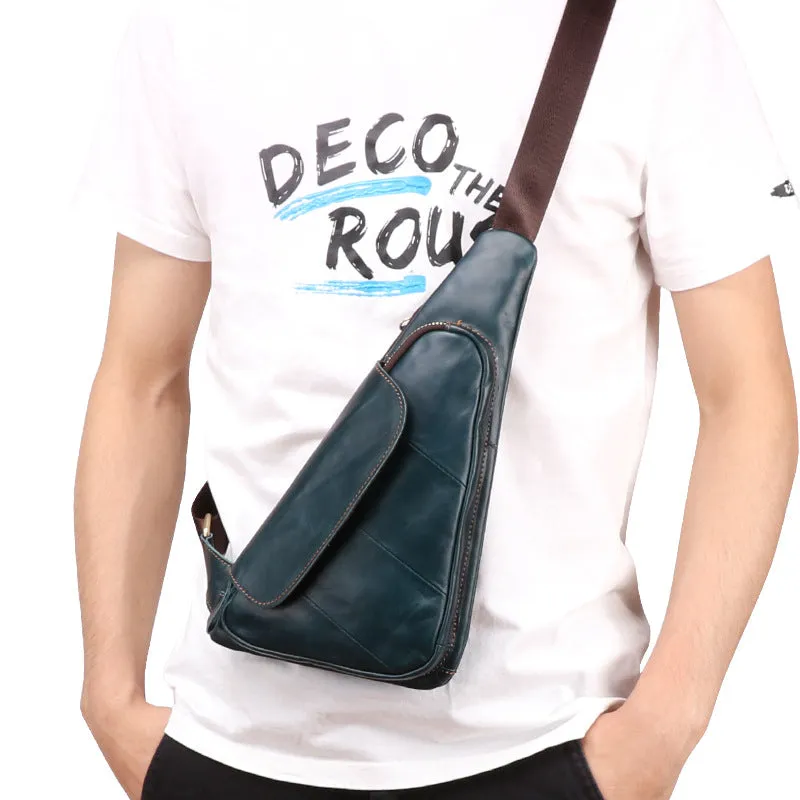 Casual Men's Leather Chest Bag J6420