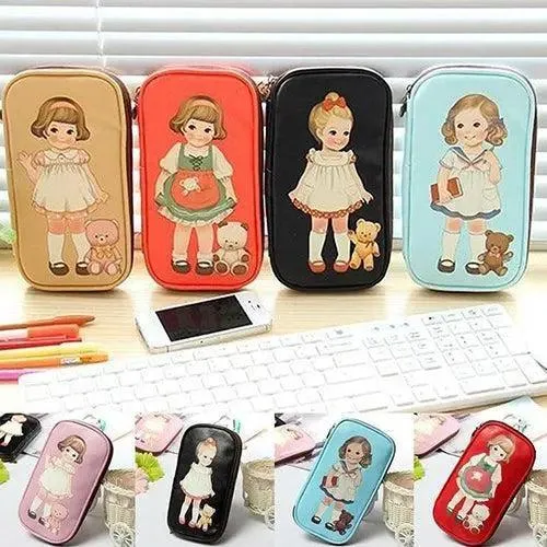 Chic Cartoon Doll Girl Cosmetic Organizer Pouch