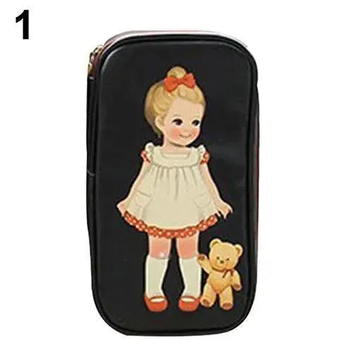 Chic Cartoon Doll Girl Cosmetic Organizer Pouch