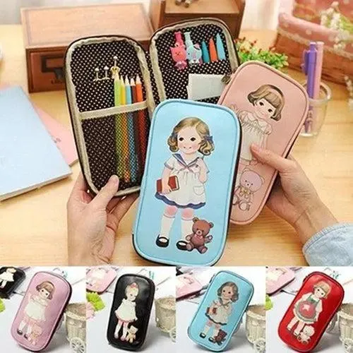 Chic Cartoon Doll Girl Cosmetic Organizer Pouch