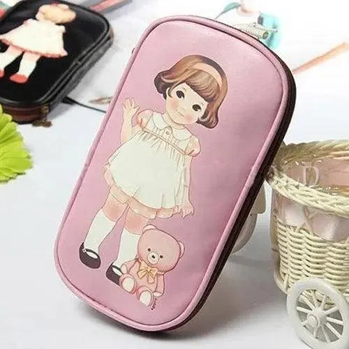 Chic Cartoon Doll Girl Cosmetic Organizer Pouch