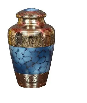 Classic Cloud Blue Brass Cremation Urn